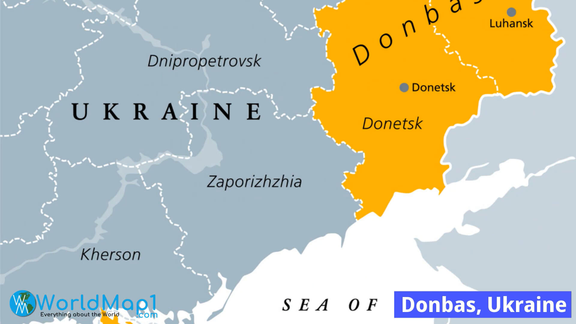 Karte von Donezk und Luhansk im Donbass